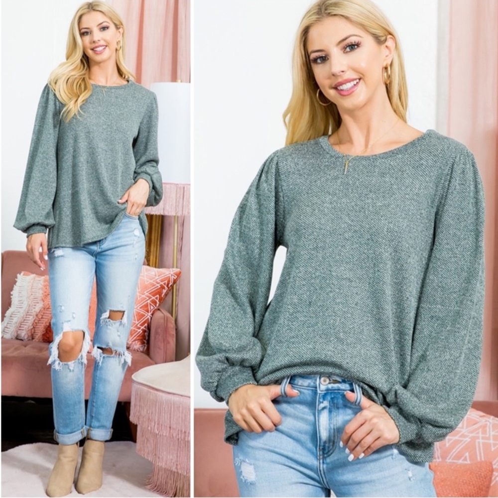 Perfect Peach Puff Long Sleeve Top